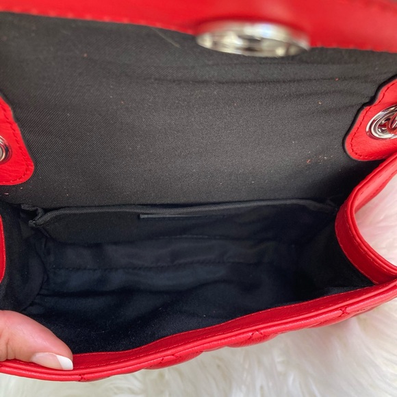 Rebecca Minkoff Small Affair Quilted Chain Crossbody Fire Engine Red - Picture 7 of 8